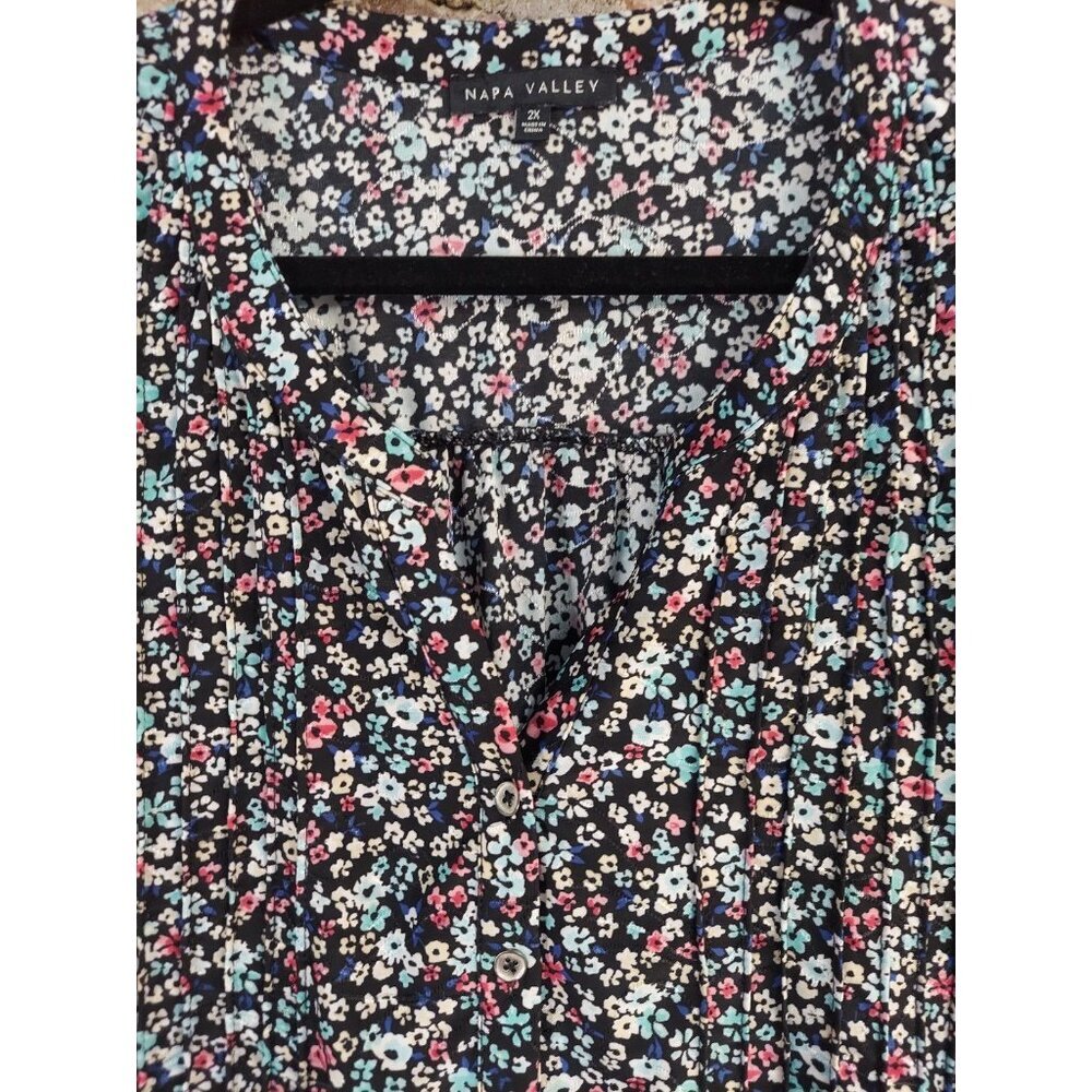 Napa Valley Tank Top Womens Plus Size 2x Floral Shirt Summer C1 - Picture 2 of 4